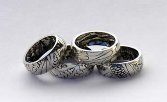 enamel wedding rings